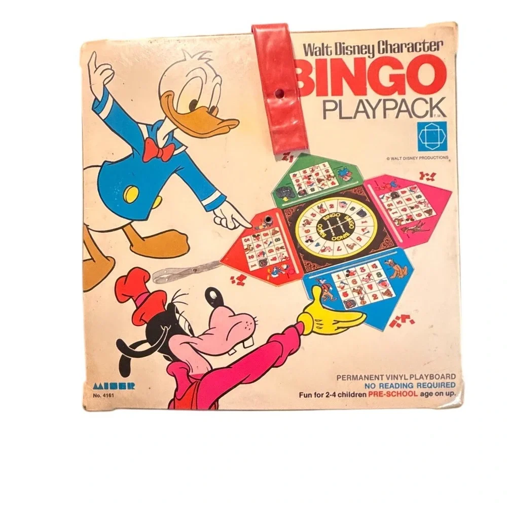 Vintage 1969 Walt Disney Character Bingo Playpack Miner Industries No 4161 Vinyl